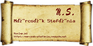Márcsák Stefánia névjegykártya